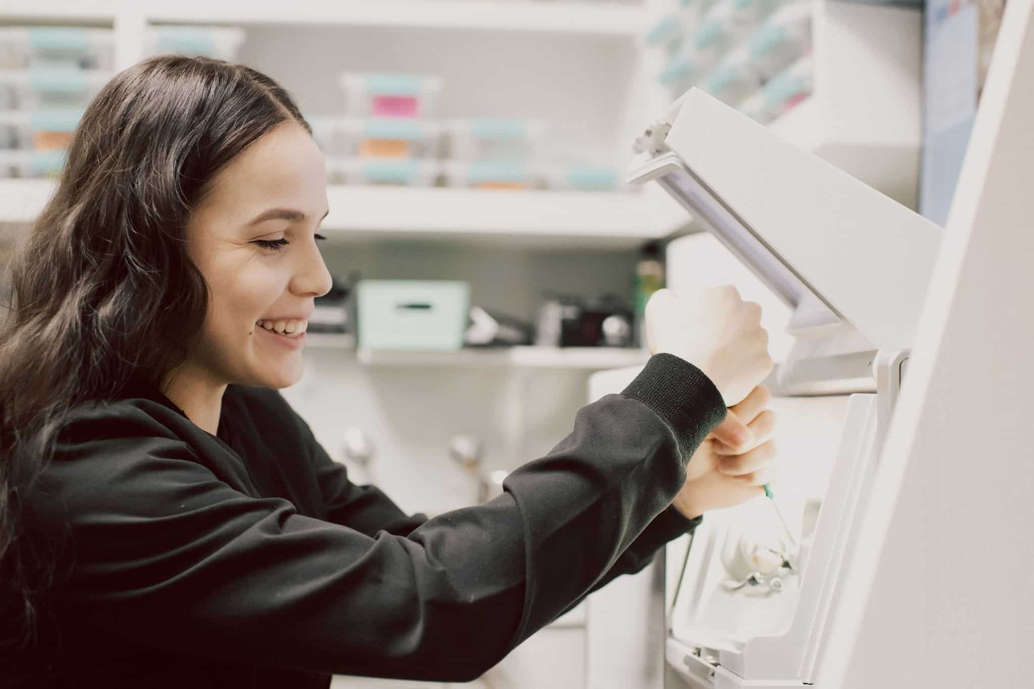 In-house crown milling machine for same-day crowns at Mint Hill Smiles, Mint Hill NC