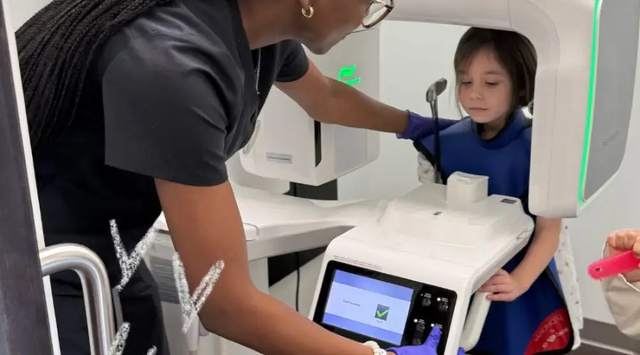Young patient during a gentle airway consultation with a dentist